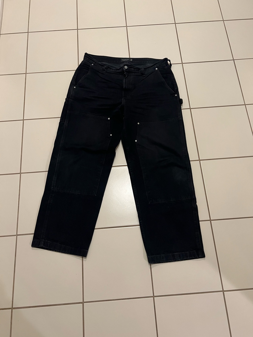 Abercrombie & Fitch Black Men's Ultra Baggy Carpenter Jeans